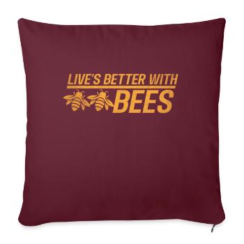 Abeille miel Webeke ruche apiculteur nid d’abeille - Coussin et housse de 45 x 45 cm - bordeaux - Devant