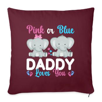 Papa rose ou bleu t'aime le sexe - Coussin et housse de 45 x 45 cm - bordeaux - Devant
