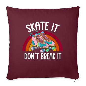 Patins à roulettes drôle des années 80 Roller Disco patinage - Coussin et housse de 45 x 45 cm - bordeaux - Devant