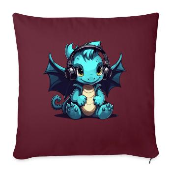 Mignon Dragon Gamer Gaming Dragon Lover - Coussin et housse de 45 x 45 cm - bordeaux - Devant