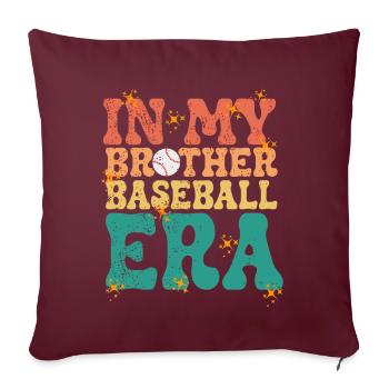 Frère Fan De Baseball Jouant Au Baseball Drôles De Garçons - Coussin et housse de 45 x 45 cm - bordeaux - Devant