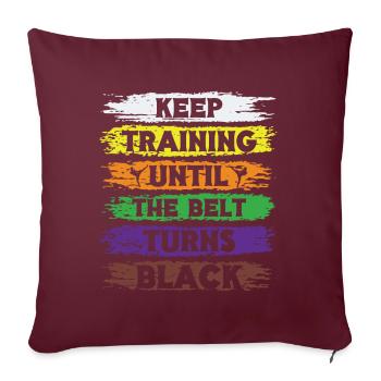 Karaté Ceinture Noire Arts Martiaux Karaté Kick - Coussin et housse de 45 x 45 cm - bordeaux - Devant