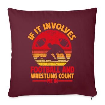 Drôle De Football Et De Lutte Lutteur - Coussin et housse de 45 x 45 cm - bordeaux - Devant