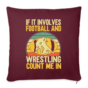 Drôle De Football Et De Lutte Lutteur - Coussin et housse de 45 x 45 cm - bordeaux - Devant
