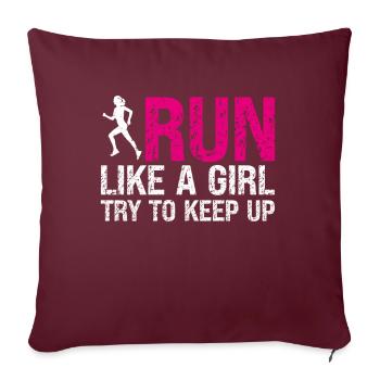 Runner Girls Running Cross Country Track Marathon - Sofakissen mit Füllung 45 x 45 cm - Burgunderrot - Vorne