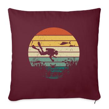 Plongée Plongeur Amoureux de l’océan - Coussin et housse de 45 x 45 cm - bordeaux - Devant