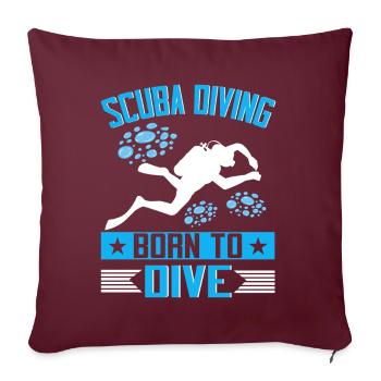 Plongée Plongeur Amoureux de l’océan - Coussin et housse de 45 x 45 cm - bordeaux - Devant