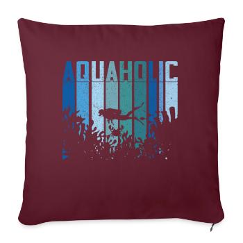 Plongée Plongeur Amoureux de l’océan - Coussin et housse de 45 x 45 cm - bordeaux - Devant