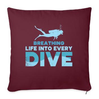 Plongée Plongeur Amoureux de l’océan - Coussin et housse de 45 x 45 cm - bordeaux - Devant