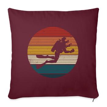 Plongée Plongeur Amoureux de l’océan - Coussin et housse de 45 x 45 cm - bordeaux - Devant