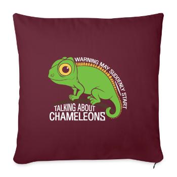 Caméléon Reptile Gardien de Zoo lézard Safari - Coussin et housse de 45 x 45 cm - bordeaux - Devant