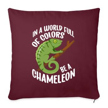 Caméléon Reptile Gardien de Zoo lézard Safari - Coussin et housse de 45 x 45 cm - bordeaux - Devant
