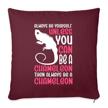 Caméléon Reptile Gardien de Zoo lézard Safari - Coussin et housse de 45 x 45 cm - bordeaux - Devant