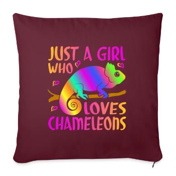 Caméléon Reptile Gardien de Zoo lézard Safari - Coussin et housse de 45 x 45 cm - bordeaux - Devant
