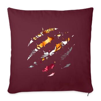 Oeil de tigre griffe Safari Zoo faune Animal - Coussin et housse de 45 x 45 cm - bordeaux - Devant