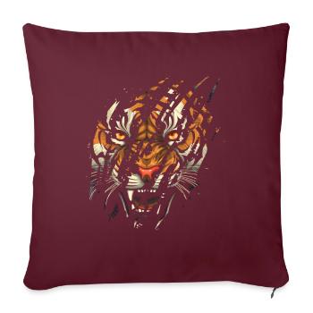 Oeil de tigre griffe Safari Zoo faune Animal - Coussin et housse de 45 x 45 cm - bordeaux - Devant