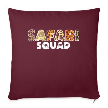 African Safari Zoo Safari Animal motif imprimé - Coussin et housse de 45 x 45 cm - bordeaux - Devant