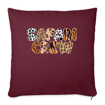 African Safari Zoo Safari Animal motif imprimé - Coussin et housse de 45 x 45 cm - bordeaux - Devant