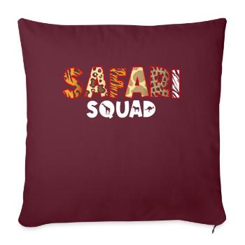 African Safari Zoo Safari Animal motif imprimé - Coussin et housse de 45 x 45 cm - bordeaux - Devant