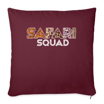 African Safari Zoo Safari Animal motif imprimé - Coussin et housse de 45 x 45 cm - bordeaux - Devant