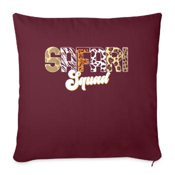 African Safari Zoo Safari Animal motif imprimé - Coussin et housse de 45 x 45 cm - bordeaux - Devant