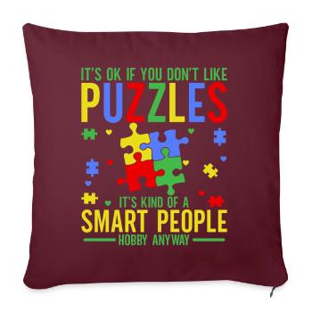 Jigsaw Puzzle Piece Puzzle Lover - Sofakissen mit Füllung 45 x 45 cm - Burgunderrot - Vorne