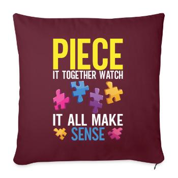 Jigsaw Puzzle Piece Puzzle Lover - Sofakissen mit Füllung 45 x 45 cm - Burgunderrot - Vorne