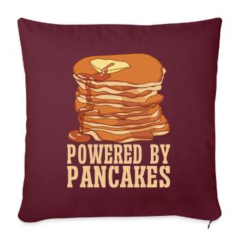 Crêpes Petit-déjeuner Sirop Nourriture Drôle - Coussin et housse de 45 x 45 cm - bordeaux - Devant