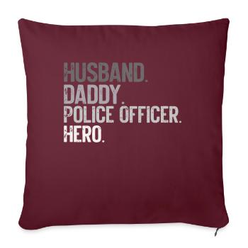 Agent de police, ligne bleue, application de la loi - Coussin et housse de 45 x 45 cm - bordeaux - Devant