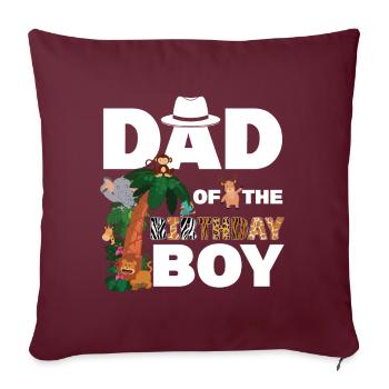 Papa Of The Wild One Anniversaire Zoo Safari à thème - Coussin et housse de 45 x 45 cm - bordeaux - Devant