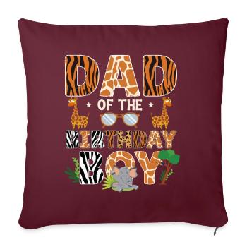 Papa Of The Wild One Anniversaire Zoo Safari à thème - Coussin et housse de 45 x 45 cm - bordeaux - Devant