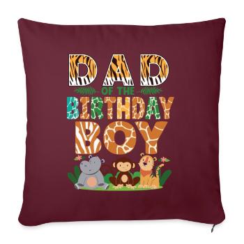 Papa Of The Wild One Anniversaire Zoo Safari à thème - Coussin et housse de 45 x 45 cm - bordeaux - Devant