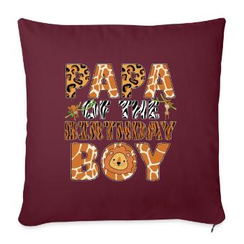 Papa Of The Wild One Anniversaire Zoo Safari à thème - Coussin et housse de 45 x 45 cm - bordeaux - Devant