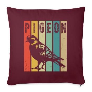 pigeon colombophile pigeon amateur d’oiseaux pigeon - Coussin et housse de 45 x 45 cm - bordeaux - Devant
