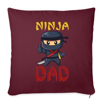 Ninja papa anniversaire assorti famille ninja guerrier - Coussin et housse de 45 x 45 cm - bordeaux - Devant