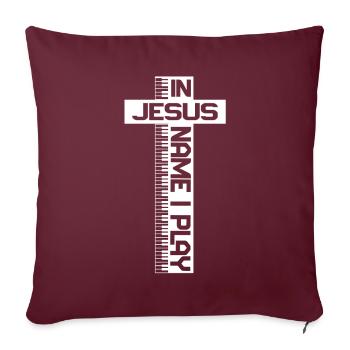 Piano Musique chrétienne Jésus Pianiste Dieu - Coussin et housse de 45 x 45 cm - bordeaux - Devant