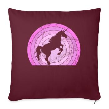 Einhorn -Retro -Einhorn Mythischer Kreatur Einhorn - Sofakissen mit Füllung 45 x 45 cm - Burgunderrot - Vorne