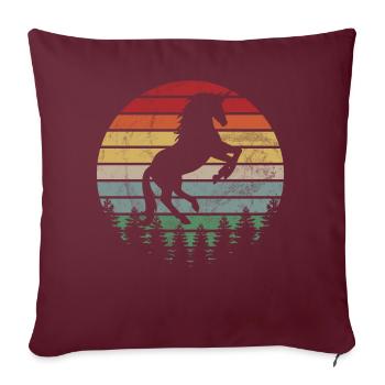 Einhorn -Retro -Einhorn Mythischer Kreatur Einhorn - Sofakissen mit Füllung 45 x 45 cm - Burgunderrot - Vorne