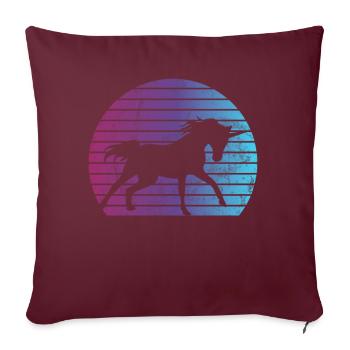 Einhorn -Retro -Einhorn Mythischer Kreatur Einhorn - Sofakissen mit Füllung 45 x 45 cm - Burgunderrot - Vorne