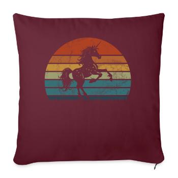 Einhorn -Retro -Einhorn Mythischer Kreatur Einhorn - Sofakissen mit Füllung 45 x 45 cm - Burgunderrot - Vorne
