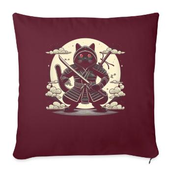 Ninja Katze Japanisch Samurai Japan Kawaii Krieger - Sofakissen mit Füllung 45 x 45 cm - Burgunderrot - Vorne