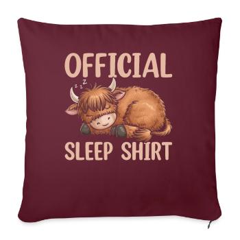 Maison de couchage officielle Highland Cow PJ Sleeping - Coussin et housse de 45 x 45 cm - bordeaux - Devant