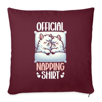 Maison Officielle Lama PJ Sleeping Nickering - Coussin et housse de 45 x 45 cm - bordeaux - Devant