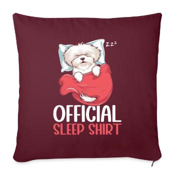 Berger Officiel Dormant Chien Maltais PJ - Coussin et housse de 45 x 45 cm - bordeaux - Devant
