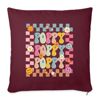 Groovy grand-père rétro assorti anniversaire de famille - Coussin et housse de 45 x 45 cm - bordeaux - Devant