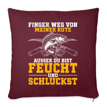 Pêcheur Canne à pêche Drôle Pêcheur Hobby Pêcheur - Coussin et housse de 45 x 45 cm - bordeaux - Devant
