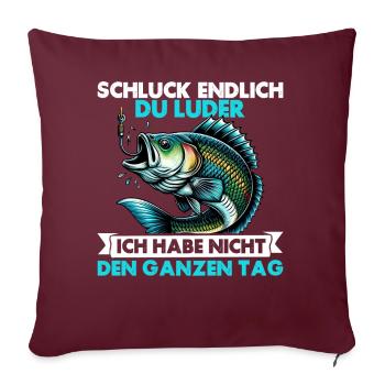 Pêcheur Canne à pêche Drôle Pêcheur Hobby Pêcheur - Coussin et housse de 45 x 45 cm - bordeaux - Devant