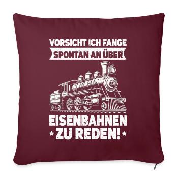 Trains de locomotives à vapeur de chemin de fer miniature - Coussin et housse de 45 x 45 cm - bordeaux - Devant