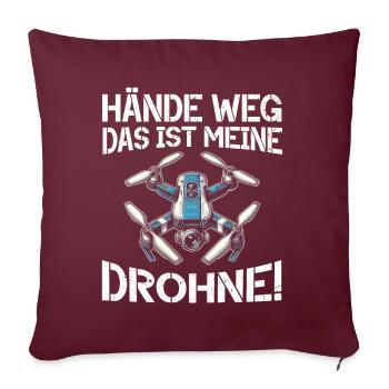 Pilote de drone quadricoptère Quadricoptère volant - Coussin et housse de 45 x 45 cm - bordeaux - Devant