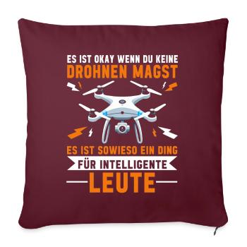 Pilote de drone quadricoptère Quadricoptère volant - Coussin et housse de 45 x 45 cm - bordeaux - Devant